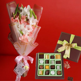 Classic Brown Bliss Chocolate with Pink Pastel