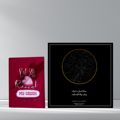Reveal My Crush - Mirror Card With Standard Star Map