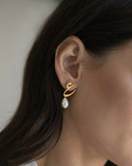 Calligraphed Initial Earrings