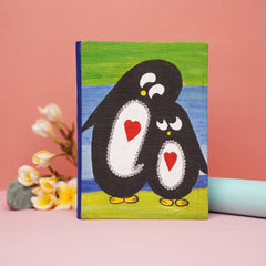 Happy Penguins - Hand Painted Diary