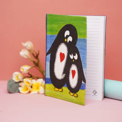 Happy Penguins - Hand Painted Diary