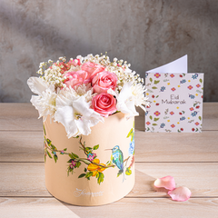 Touch of Class - Pink Roses and White Chrysanthemums