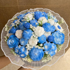 Azure Bloom Candle Bouquet
