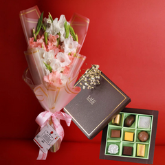 Classic Brown Chocolates with Pink Pastel - TCS SentimentsExpress