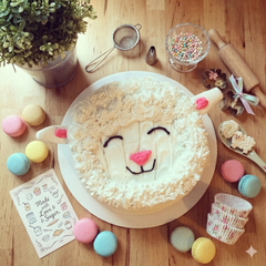 Eid Mubarak Cake - White Sheep 2 LBS