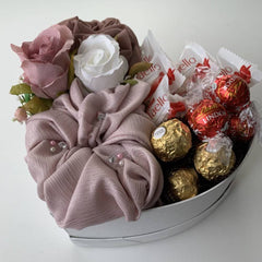 Eid Luxe Hijab with Chocolate Hamper Heart Box