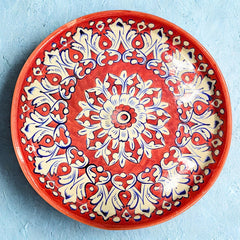 Red Serving Plate - Multani Pottery