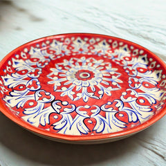 Red Serving Plate - Multani Pottery