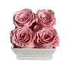 Square Box of 4 Long-Lasting Natural Roses - Can Last Up To 5 Years! by Shizeyls