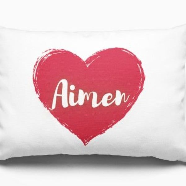 Personalized Heart Name Rectangular Pillow by PTH Homes