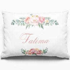 Personalized Floral Rectangular Name Pillow Cover by PTH Homes