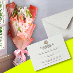 Express Manicure & Pedicure Gift Voucher + Pink Pastel Bouquet - Ensemble Salon