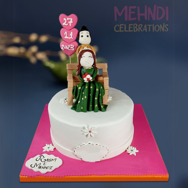 Glowing Mehndi Cake - 6 Lbs