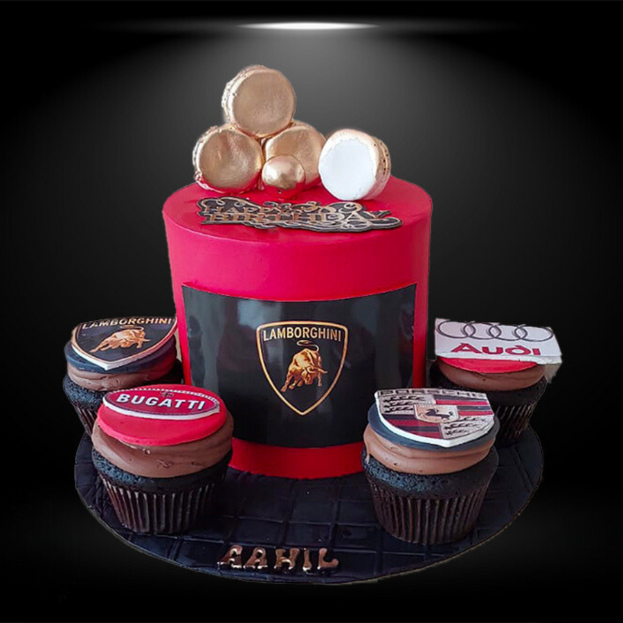 Sports Car Logo Theme Cake Bundle 2.5 Lbs