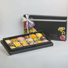 Assorted Mix Mithai Box Black Flora 18 Pcs