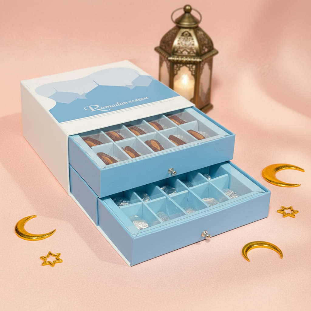 Sky blue Date & Chocolate Box - TCS SentimentsExpress