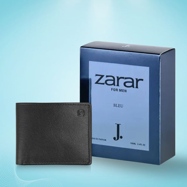 SIGNATURE LEATHER WALLET With ZARAR BLUE BY J.