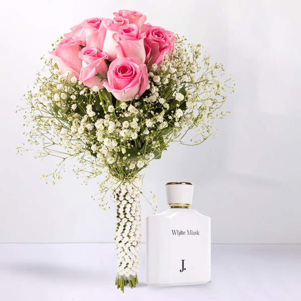 White Musk By J. With Hues Of Pink - Imported Pink Roses