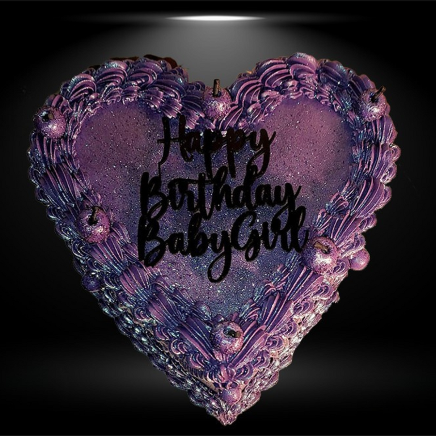 Deep Purple Heart Cake 3 LBS