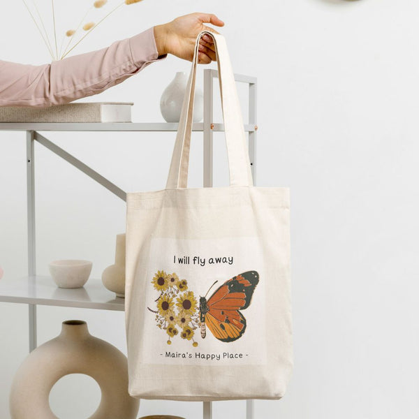 Customizable Happy Place Tote Bag