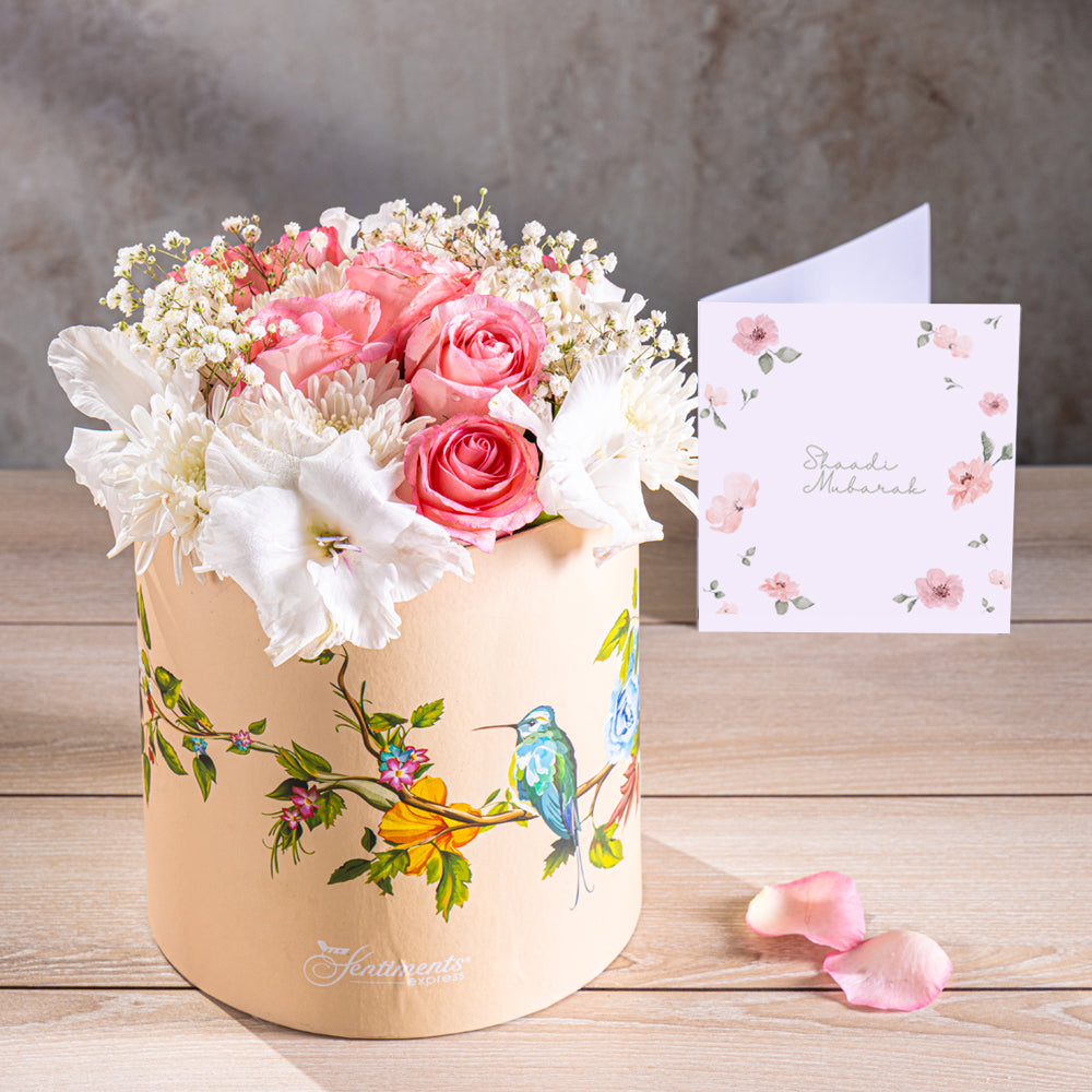 Touch of Class - Pink Roses and White Chrysanthemums - TCS SentimentsExpress
