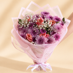 Blossoming Dreams Bouquet: Gypso & Chrysanthemum - TCS SentimentsExpress