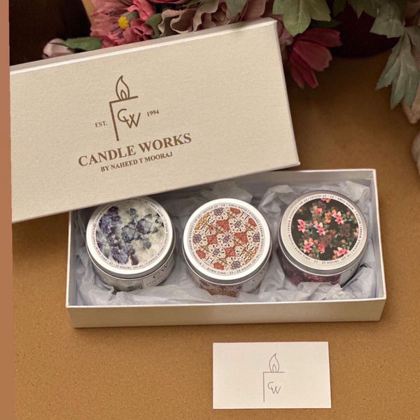 Box of 3 Perfumed Candle Tins