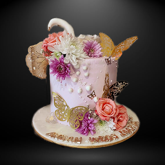 Butterfly Floral Theme Cake