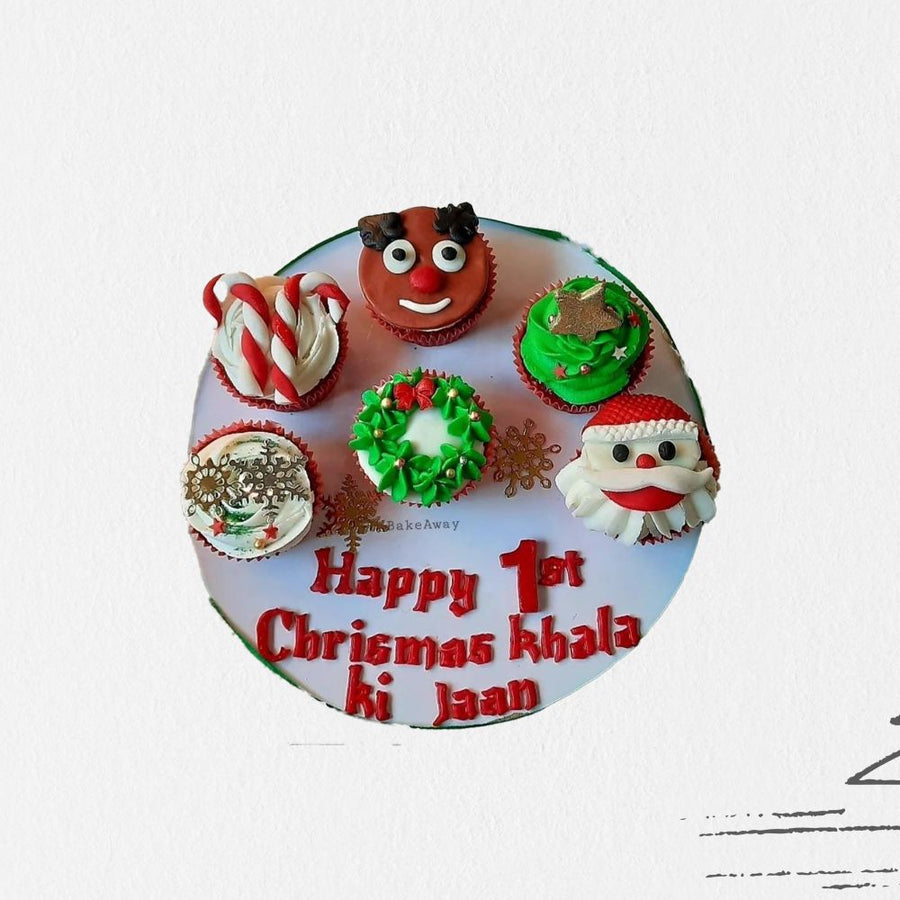 Christmas Theme Cupcakes 6 Pcs by Bake Away