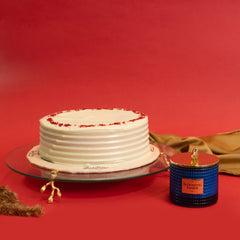 Indulgent Delights: Red Velvet Cake & J. Candle Assortment