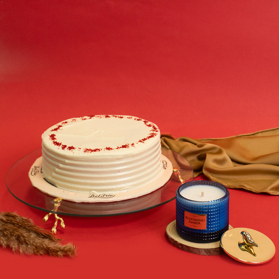 For Joyful Moments - Assorted J. Candle with Red Velvet Cake
