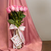 Blushing Beauty: A Bouquet of Imported Pink Roses