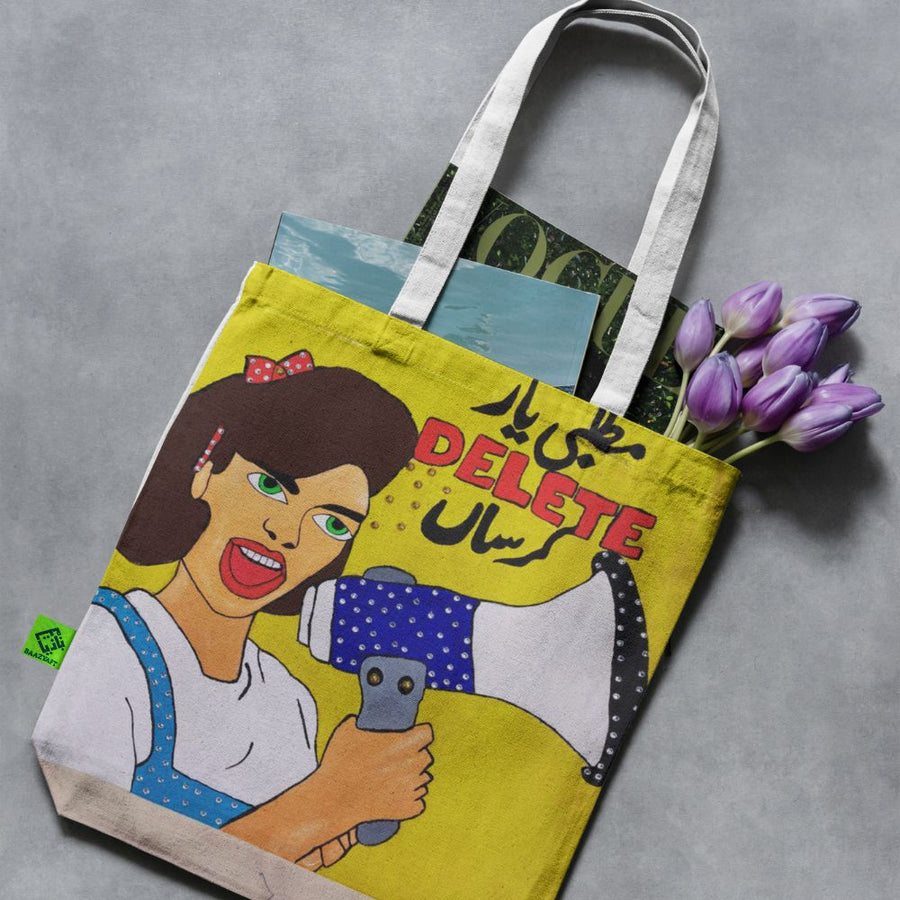 Eco-friendly Hand-Made speak girl Tote Bag