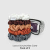 Loccx Silk Scrunchies-Pack of 5-Travel Pouch Free
