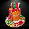 Mehndi Orange Theme Cake