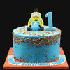 Personalized Minion Birthday Blue Theme Cake 4lbs by Sacha's