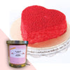 Heart Shaped Red velvet cake + Nyra Premium Lavendar candle