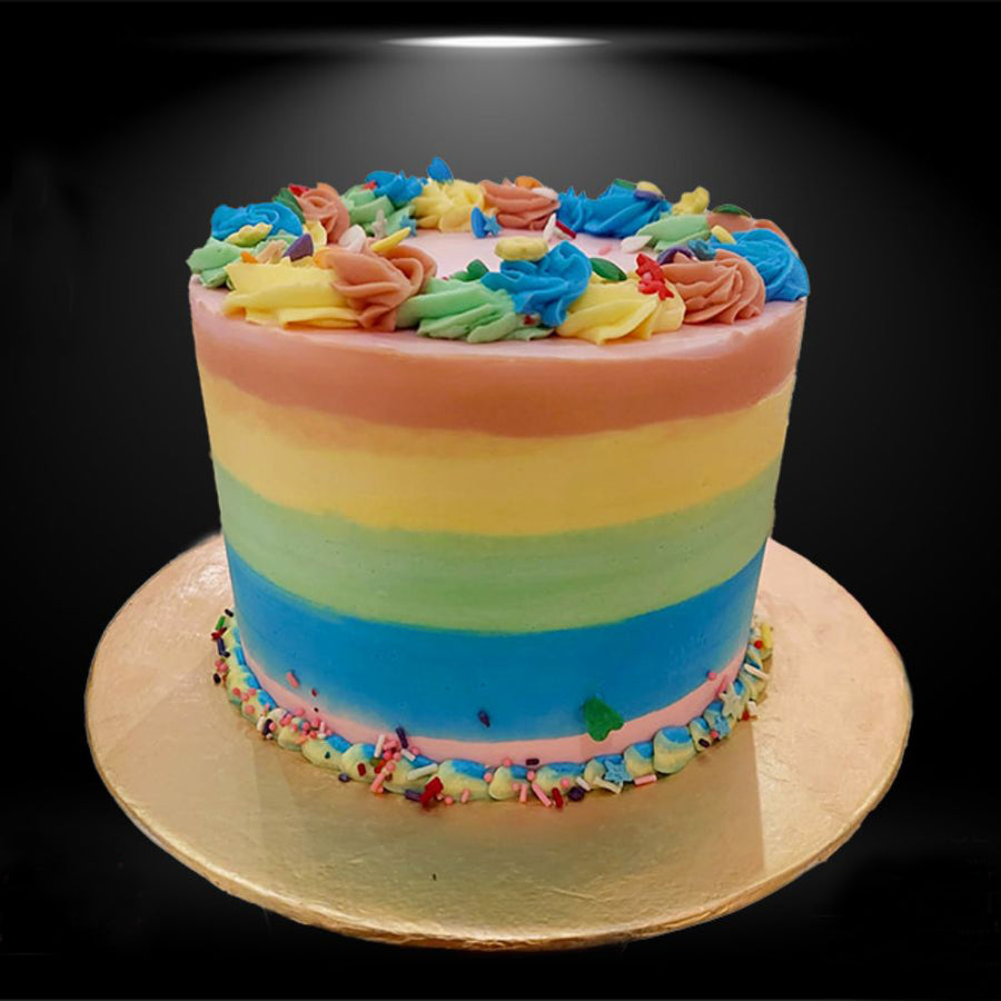 Rainbow Floral Chocolate Cake 3 Lbs