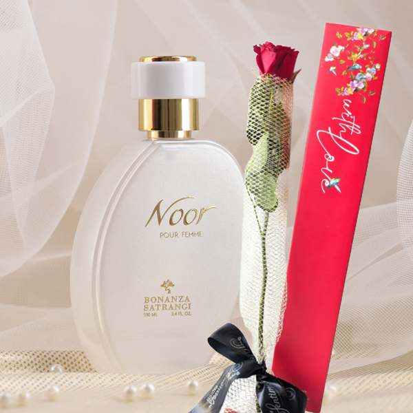 A Touch of Elegance – Single Rose & Noor Perfume for Her