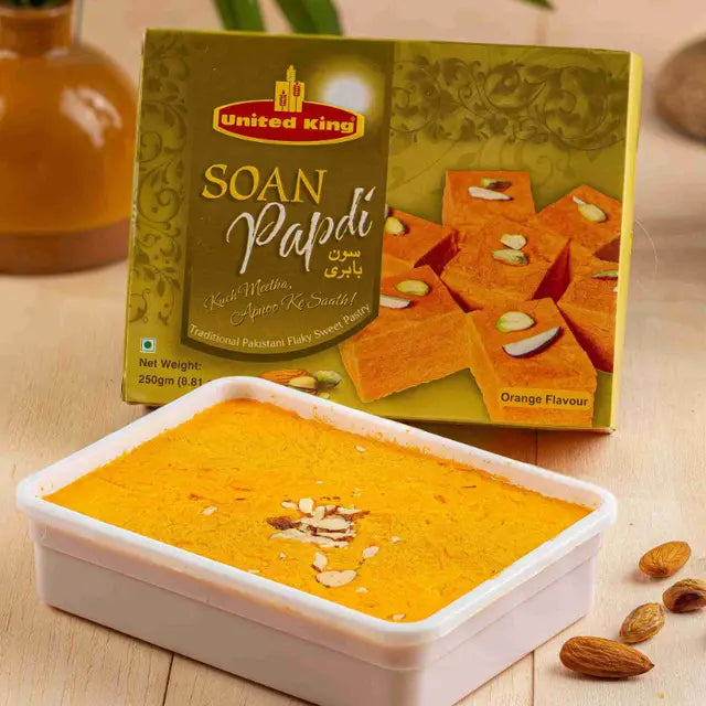 Soan Papdi Orange - 250 Grams