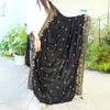 Regal Elegance Velvet Shawl - Black