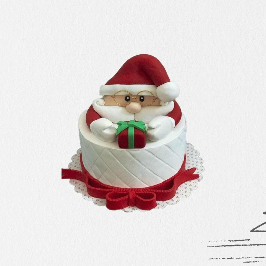 Christmas Theme Cake with Santa Claus 3 Lbs by Bake Away