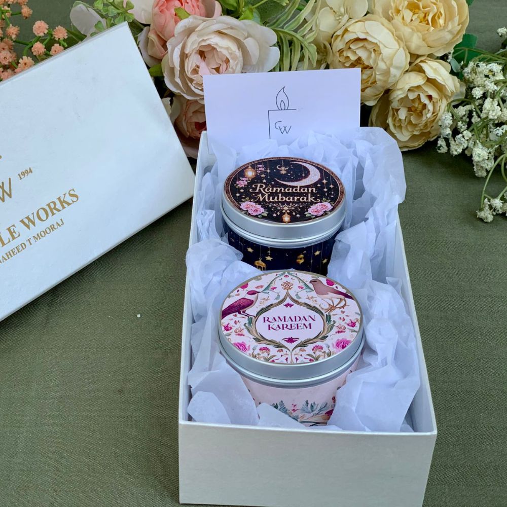 Ramzan Mubarak Candle Tins Jars - TCS SentimentsExpress