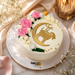 Eid Mubarak Floral Chocolate Cake 2 LBS