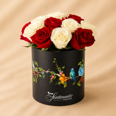 White & Red Roses Box