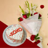 Red Velvet Bento cake  + Celebration Bouquet