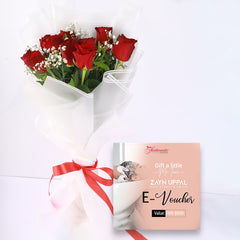 Zayn Uppal Salon E-Voucher With Red Roses Bouquet