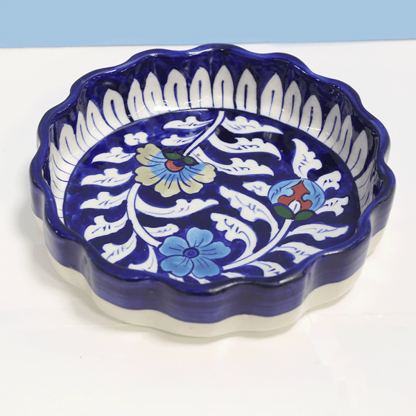 Multani Blue Pottery Round Serving Tray