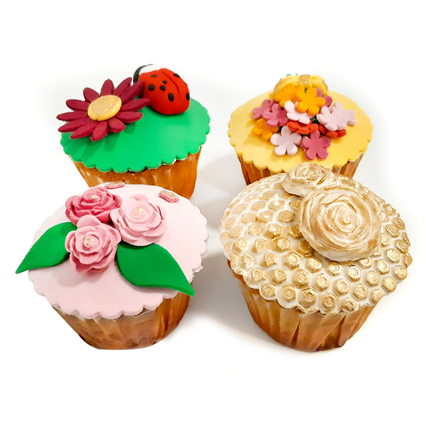 Assorted Fondant Cupcakes - 4 PCS. BOX By Sweet Spoon - TCS Sentiments Express