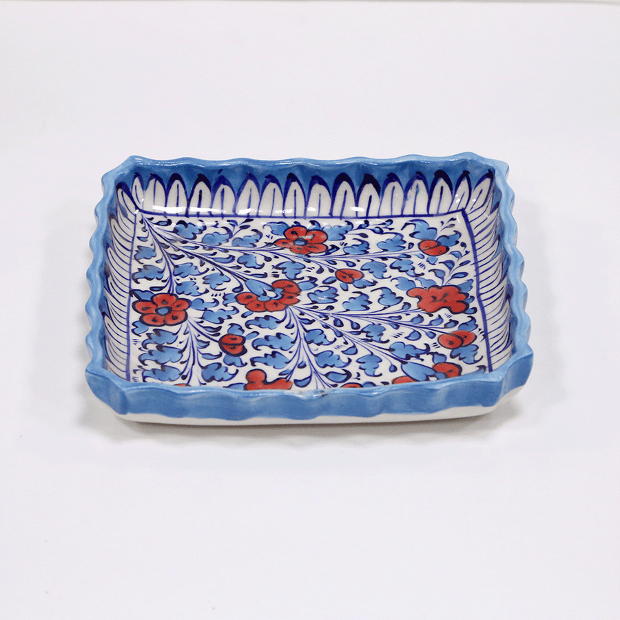 Blue Medium Serving Tray - Multani Pottery